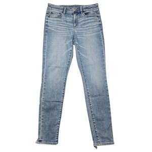 American Eagle Hi-Rise Jegging Soft Knit Denim Jeans Light Wash Sz 10 Regular